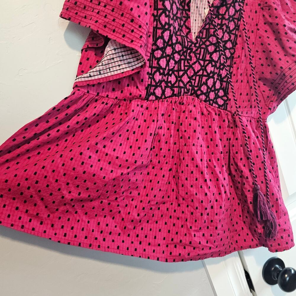 Knox Rose Babydoll Blouse Womens Size Small Pink Boho Pleated Fairy Cottage Y2K - Picture 5 of 9